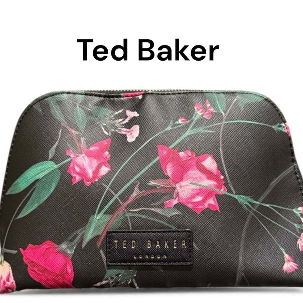 Ted Baker NWT half moon cosmetic pouch cosmetic bag scattered bouquet
